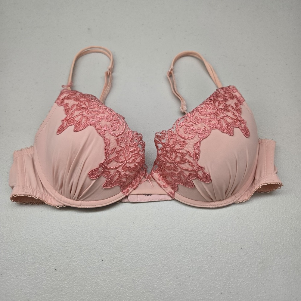 Ambrielle Women Bra 36B Light Pink Floral T Shirt Underwired Lace Strap READ